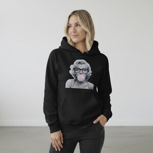 BENT90 | Marilyn Monroe Bubble Gum Hoodie – Black – Size M